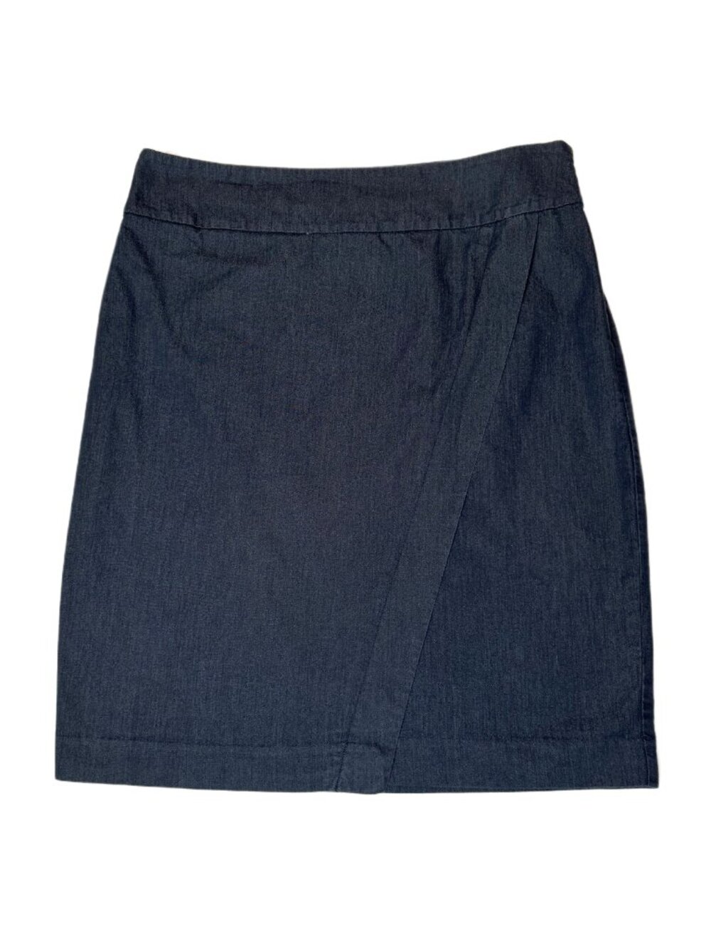 Ann Taylor Factory Short Faux Wrap Dark Denim Look Skirt